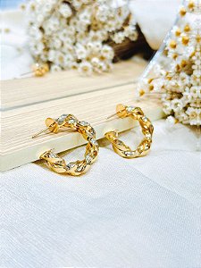 ARGOLA ESPIRAL M BANHADO A OURO 18K