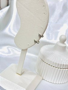 ARGOLA CORAÇÃO PONTO DE LUZ PRATA 925 CRAVEJADO DUPLA