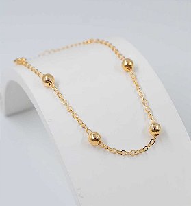 COLAR ESFERA MINIMALISTA BANHADO A OURO 18K