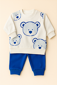 Conjunto Confort Bebê 100% Algodão - Azul Bic