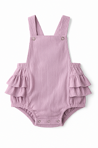 Macacão Romper Bebê Menina Rosa