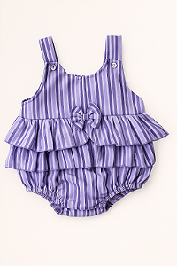 Macacão Romper Bebê Menina Lilás Listrado