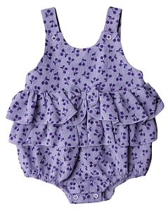 Macacão Romper Bebê Menina Lilás