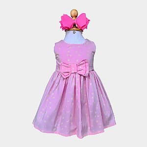 Vestido Bebê Amor Perfeito Rosa Claro