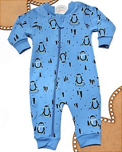 Macacão Bebê Linha Premium 100% algodão Fio 40 Pinguim