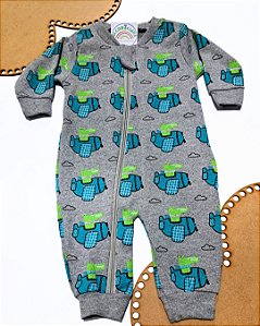 Macacão Bebê Linha Premium Suedine Fio 40 100% algodão Aviãozinho