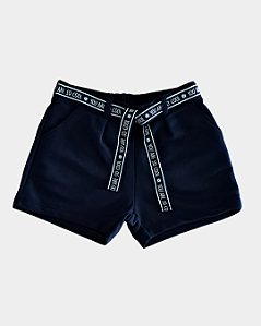 Shorts Infantil Menina em Moletom Preto Nanai by Kily