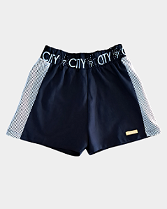 Shorts Infantil Menina Abrange Preto e Branco