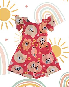 Macacão Infantil Menina Ursinhos