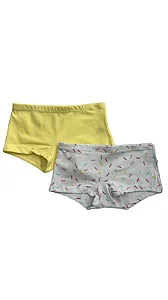 Kit 2 Calcinhas Boxer Infantil Confeitos