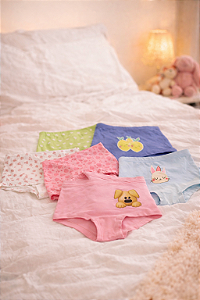 Kit 4 Calcinhas Boxer Estilo Shortinhos (Estampas Sortidas)