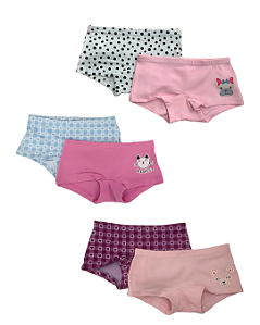 Kit 6 Calcinhas Boxer Sortidas