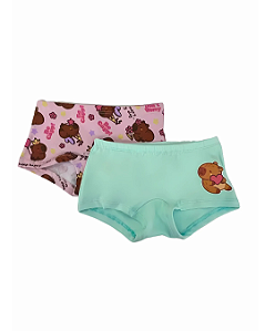 Kit 2 Calcinhas Boxer Infantil Capivara