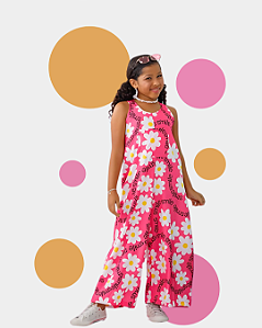 Macacão Infantil Meninas Margaridas