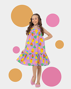 Vestido Infantil Meninas Moranguinhos