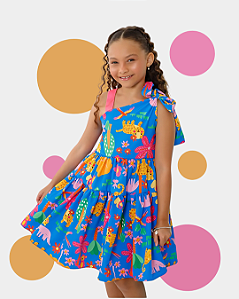Vestido Infantil Meninas Zoo
