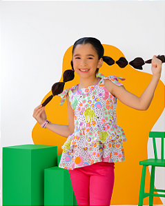 Conjunto Infantil Meninas Calça e Batinha Oncinha