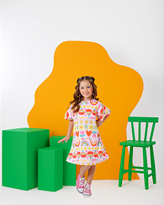 Vestido Infantil Menina Corações