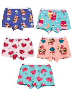 kit 8 Calcinhas Boxer Estilo Shortinhos Cintura Alta Nova Coleção 2 ao 14 anos