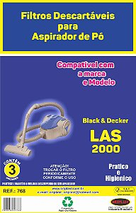 Saco Coletor de Pó Para Aspirador de Pó Black e Decker LAS2000