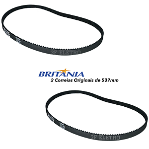 Kit com 2 Correia Dentada Original para Panificadora Britânia Multi Pane ( 537mm de Diâmetro )