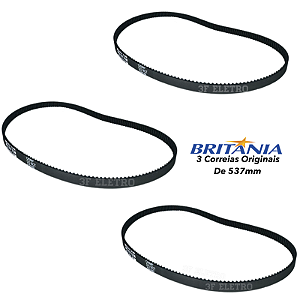 3 Correias para Panificadora Britânia Multi Pane ( 537mm de Diâmetro Original Britania )
