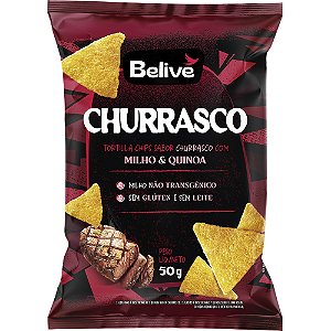 TORTILHA CHIPS BELIVE CHURRASCO 20X50G