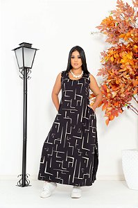Vestido Longo Regatão Estampado