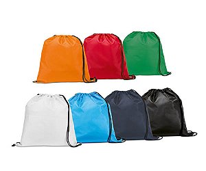 Sacochila Nylon 210 (38x42) - Personalizada em Silk ou DTF - Kit com 50 Unidades (Cores sob Consulta)