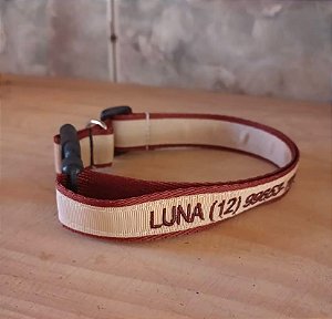 Coleira identificação Bordadas PREMIUM