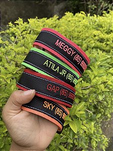 Coleira de identificação bordadas PREMIUM- cores vibrantes