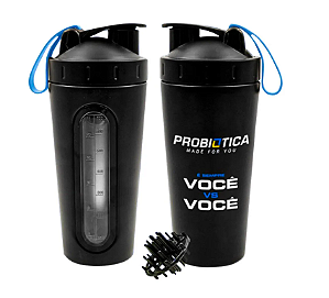Coqueteleira Inox Importada - ProbióticaPreta 700ml