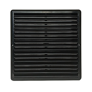 Grade De Ventilação Plástica 25x25cm Preta Com Tela