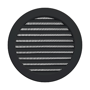 Grade De Ventilação Plástica 200mm Preta Com Tela