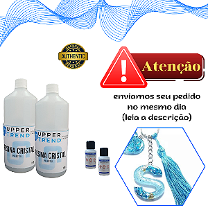 Kit 2 Resina Cristal transparente para artesanatos 2Kg + Catalisador Secante