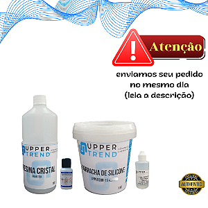 kit Borracha de Silicone 1 Kg + Resina Cristal 1Kg para artesanatos