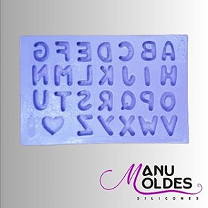 Molde de silicone diversos alfabeto resina confeitaria