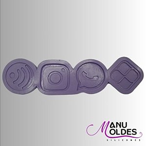 Molde de silicone redes sociais resina decoração