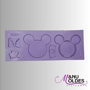 Molde de silicone mickey e minnie resina confeitaria