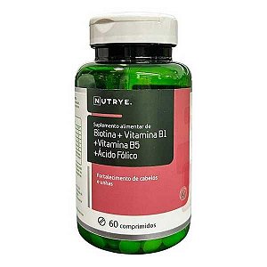 SUPLEMENTO DE BIOTINA + VITAMINA B1 + VITAMINA B5 + ACIDO FOLICO NUTRYE 60 COMPRIMIDOS