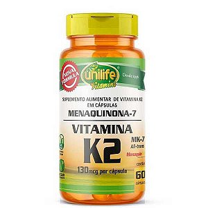 VITAMINA K2 MENAQUINONA UNILIFE 500MG 60 CAPSULAS