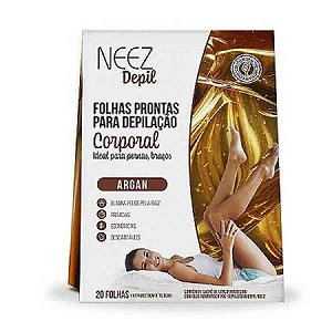 FOLHAS PRONTAS PARA DEPILAÇÃO CORPORAL ARGAN NEEZ DEPIL