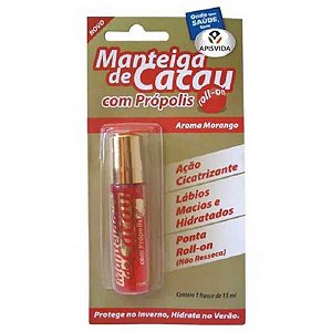 MANTEIGA DE CACAU COM MEL MORANGO APIS VIDA BLISTER 15ML