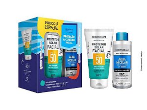 KIT PROTETOR SOLAR FPS 50 AGUA MICELAR DERMACREAM