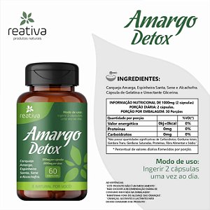 AMARGO DETOX REATIVA 60 CAPSULAS