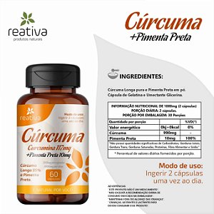 CURCUMA COM PIMENTA PRETA REATIVA 60 CAPSULAS