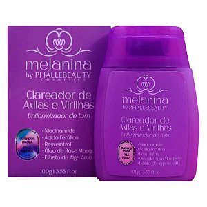 CLAREADOR DE AXILAS E VIRILHAS  MELANINA  PHALLEBEAUTY 100G