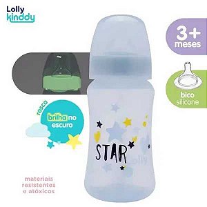 MAMADEIRA LOLLY BIG STAR BICO REDONDO 330ML AZUL REF. 12765-01 M