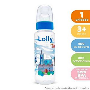 MAMADEIRA LOLLY NENNY TIP ORTODÔNTICA 240ML AZUL REF. 1362-01 M