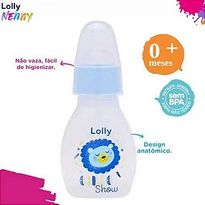 MINI MAMADEIRA LOLLY NENNY BICO DE SILICONE TIP REDONDA 50ML AZUL REF. 1971-01 M